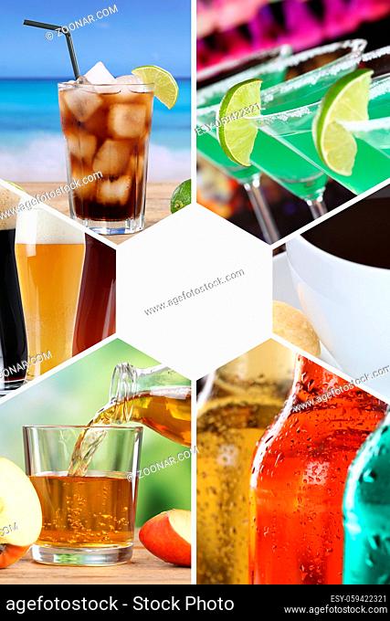 Getränke Karte Getränkekarte Sammlung Collage trinken Cola Restaurant Bar Set