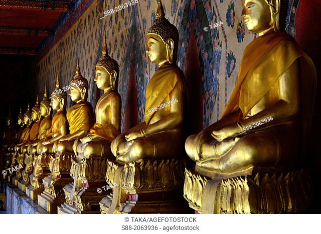 Golden Buddha at Wat Arun temple in Bangkok