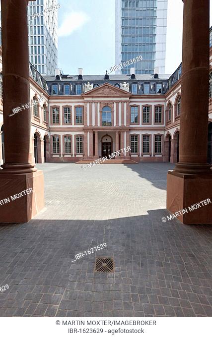 Palais Thurn und Taxis in front of the office tower project PalaisQuartier, Thurn and Taxis Platz, Frankfurt, Hesse, Germany, Europe