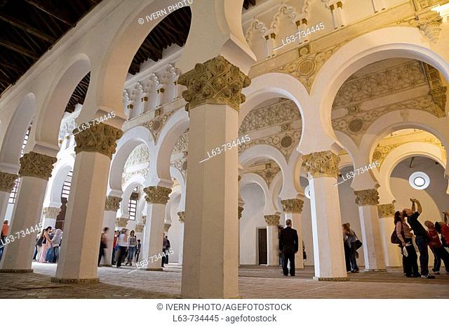 Synagogue of Santa Maria la Blanca (mudejar style, built in the 12th century), Toledo. Castilla-La Mancha, Spain