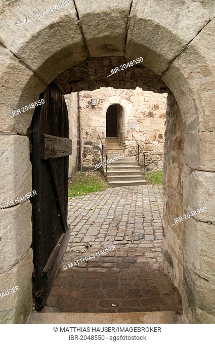 Archway in Bebenhausen Abbey and Castle, Schoenbuch Nature Park, Baden-Wuerttemberg, Germany, Europe