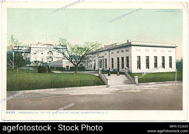 White House, Presidential Office, Washington, D. C. Detroit Publishing Company postcards 6000 Series. Date Issued: 1898 - 1931 Place: Detroit Publisher: Detroit...