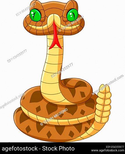 Cartoon king cobra snake on white background, Stock Vector, Vector And Low  Budget Royalty Free Image. Pic. ESY-054286777 | agefotostock