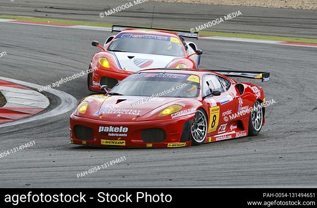 Nuerburgring, Germany - May 01, 2010: AVD Race Meeting. Sports Car Challenge, GTC Race Gran Turismo Cup, DMV, Motorsport Racing with Porsche and Ferrari GT Cars...