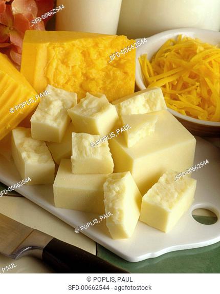 Cheddar Cheese, White and Yellow