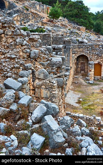 Ancient Lycian City of Arykanda. Antalya-Turkey. unique Lycian city, built upon five large terraces ascending a mountain slope
