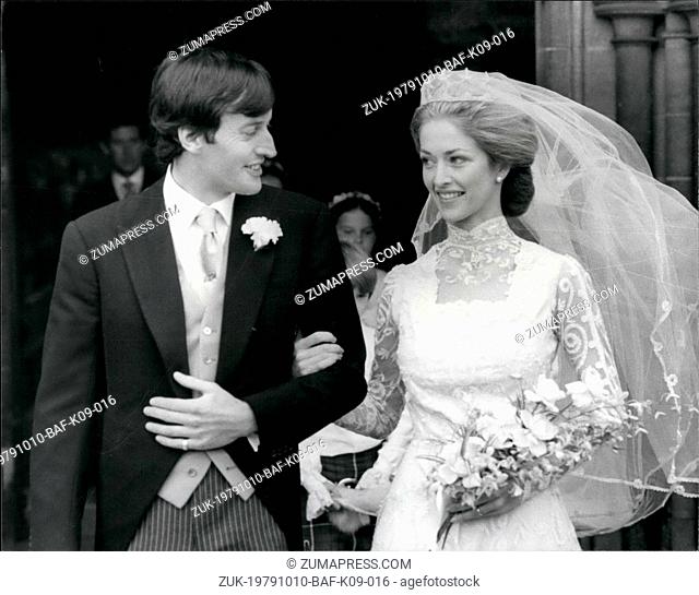 Oct. 10, 1979 - Lord Romsey Weds: Lord Romsey, the late Earl Mountbatten?¢‚Ç¨‚Ñ¢s grandson and heir, was married on Saturday at Romsey Abbey, Hants