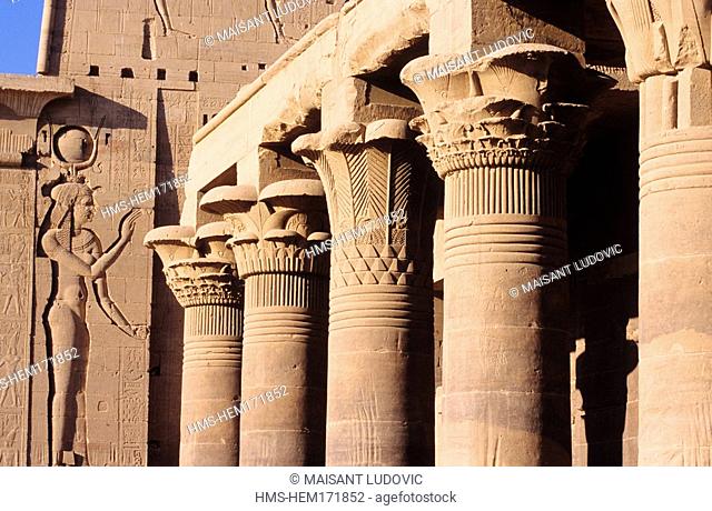 Egypt, Upper Egypt, Aswan, Agilka Island, Philae Temple, Eastern Colonnade