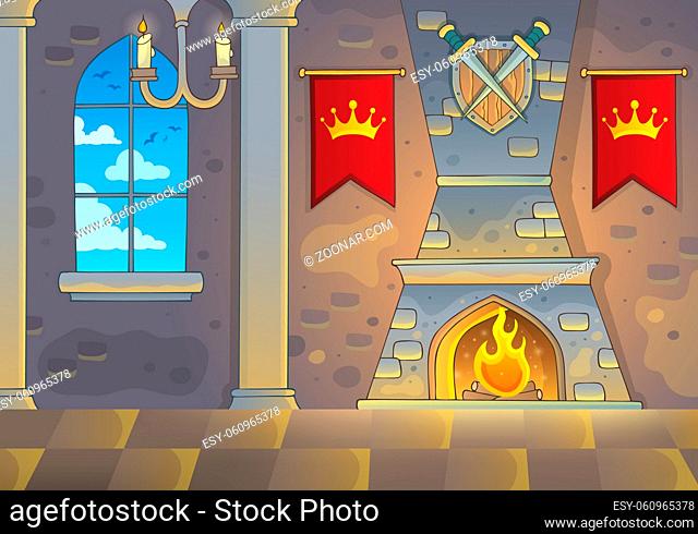 Castle interior theme background 1 - picture illustration