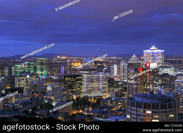 Skyline with Skyscrapers, View on the City, Montreal, Province of Quebec, Canada, North America