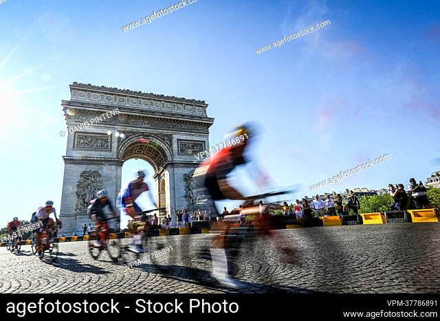 Illustration picture taken during stage 21, the final stage of the Tour de France cycling race, from Paris la Defense Arena to Paris Champs-Elysees, France
