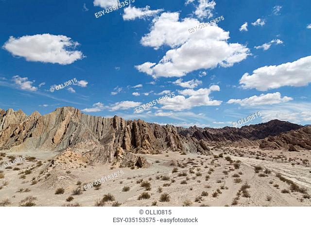 Special geological formations in the Quebrada de las Flechas in Northwest Argentina