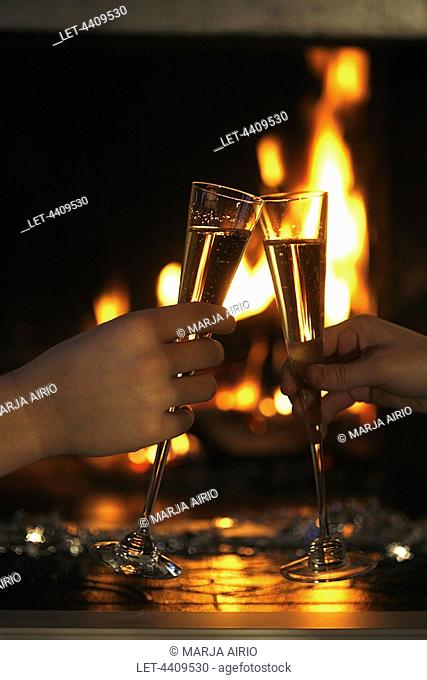 New Year  Toasting champagne  Finland