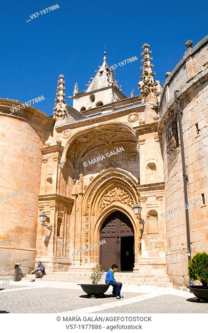 Facade of La Magdalena church. Torrelaguna, Madrid province, Spain