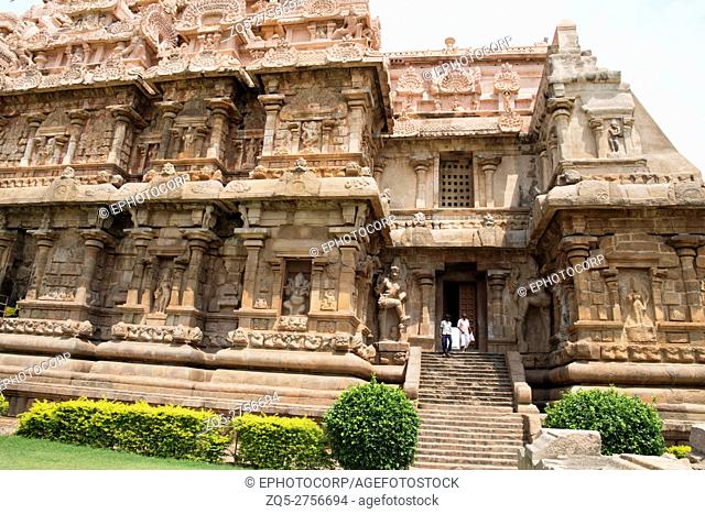 Niches and southern entrance to the mukhamandapa, Brihadisvara Temple, Gangaikondacholapuram, Tamil Nadu, India. View from South