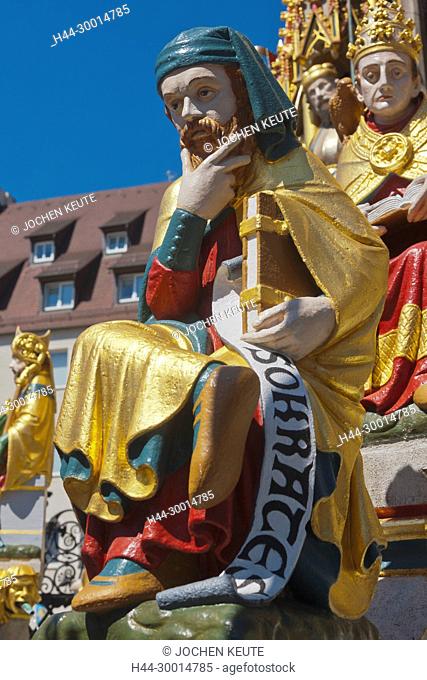 Nürnberg, Bayern, Germany, Schöner Brunnen