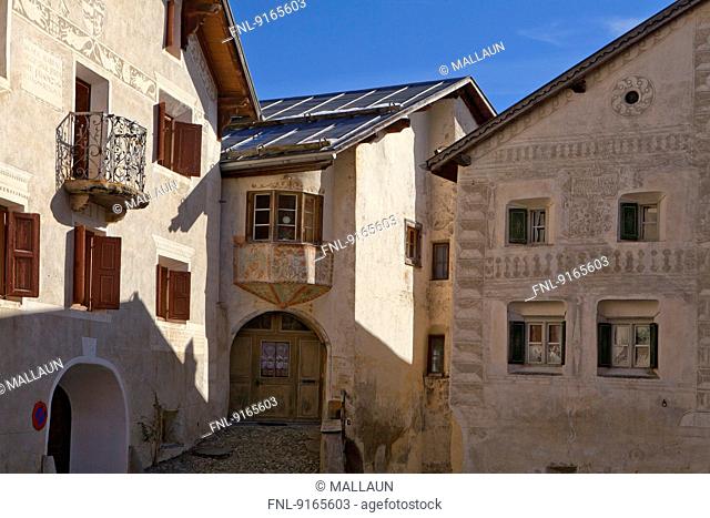 Houses in Guarda, Lower Engadine, Switzerland
