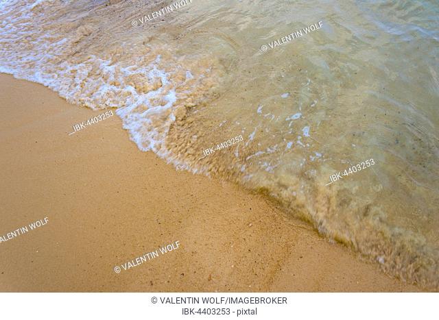 Sandy beach with wave detail, Koh Tui Beach, Kaoh Touch Village, Koh Rong, Krong Preah Sihanouk, Sihanoukville, Preah Sihanouk, Cambodia