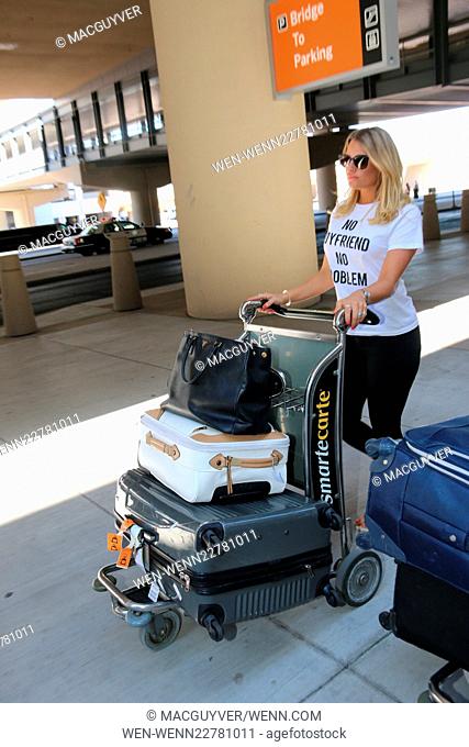 """The Only Way is Essex"" co stars Jessica Wright and Danielle Armstrong arrive at Las Vegas McCarran International Airport