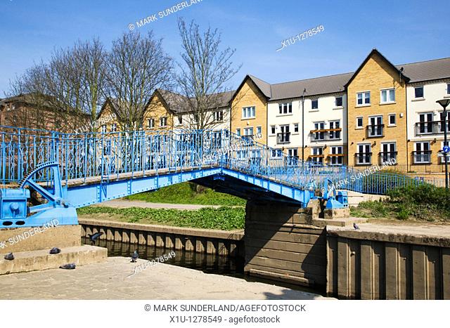 Blue Bridge over the Mouth of the Foss York Yorkshire UK