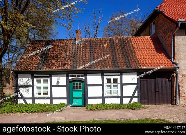 Half-timbered house at Blomendal Castle in Bremen-Blumenthal, Bremen, Germany, Europe