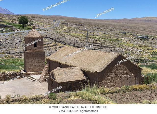 400 year old church at Socaire village near San Pedro de Atacama in the Atacama Desert, northern Chile