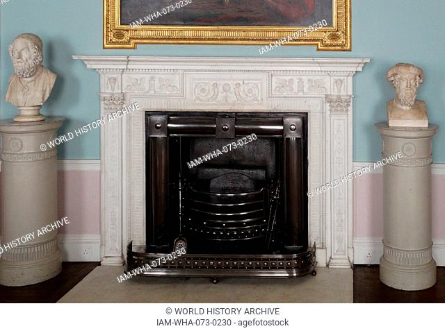 Fireplace in Kenwood House. The original house dates from the early 17th Century and was then called Caen Wood House. Originally designed by Humphry Repton...