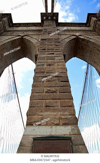 New York, America, architecture, bridge, Brooklyn Bridge