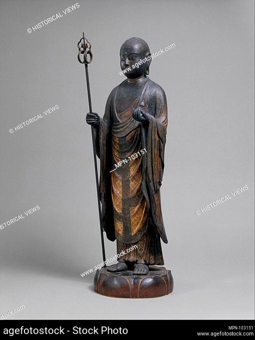 Jizo Bosatsu. Artist: Kaikei (Japanese, active 1183-1223); Period: Kamakura period (1185-1333); Date: ca. 1202; Culture: Japan; Medium: Lacquered Japanese...