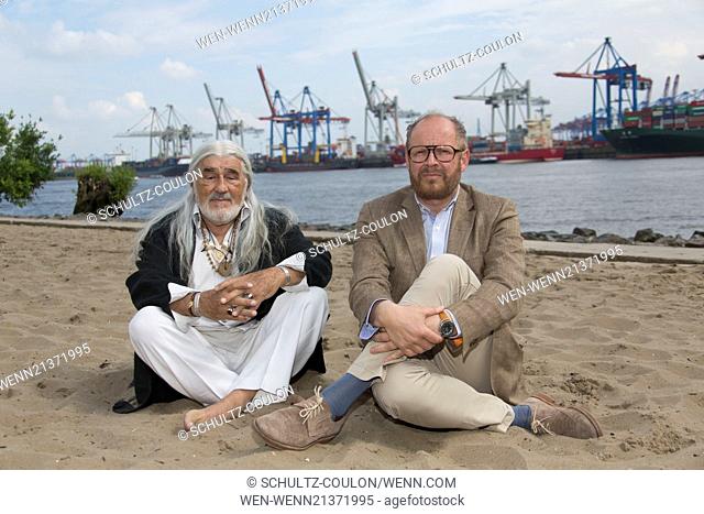 On the set of the TV movie Liebling des Himmels in Othmarschen Featuring: Mario Adorf, Axel Milberg Where: Hamburg, Germany When: 19 May 2014 Credit:...