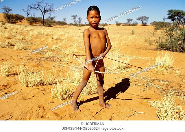 Young San Boy with Bow and Arrow