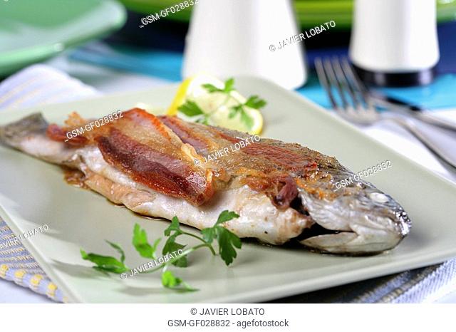 Stone-cooked trout