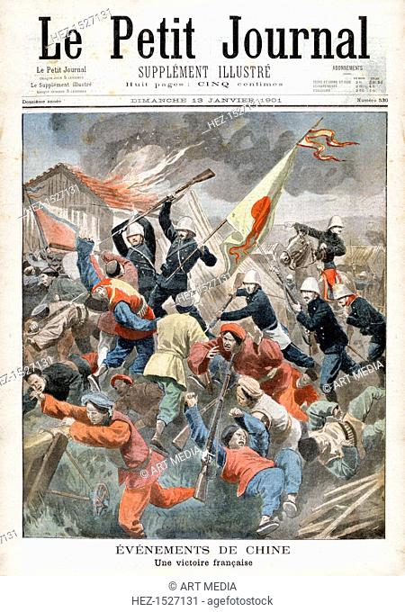 A French Victory, 1901. Events in China, Illustration published in, Le Petit Journal, 13th January 1901