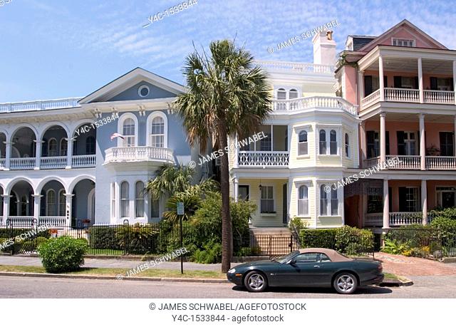 Antebellum houses on South Battery Street, Charleston, South Carolina
