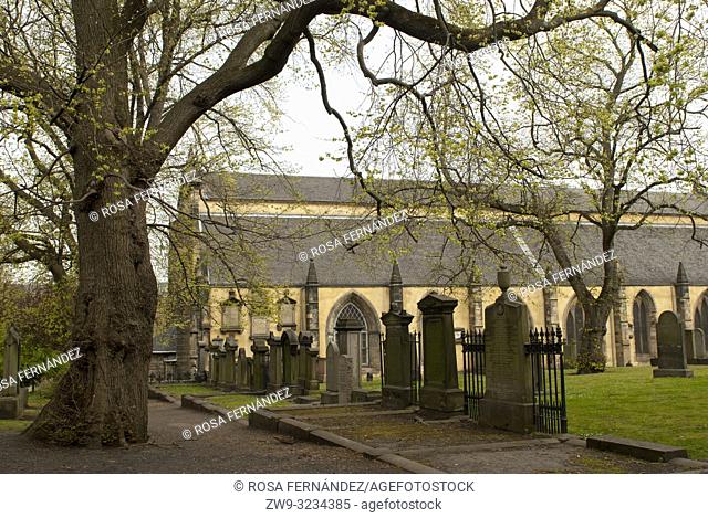 Greyfriars churchyard and Kirk, and one of the most famous graveyards of Edinburgh, XVIIeth Century, Scotland, United Kingdom, Europe