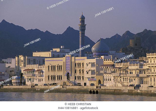 Matrah Corniche, Muscat, Maskat, capital, town, city, promenade, sea, Oman, Arabian peninsula