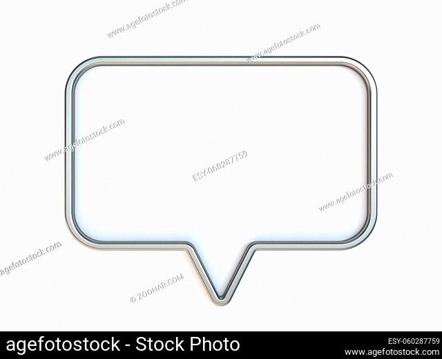Blank rectangle signboard pin 3D rendering illustration isolated on white background