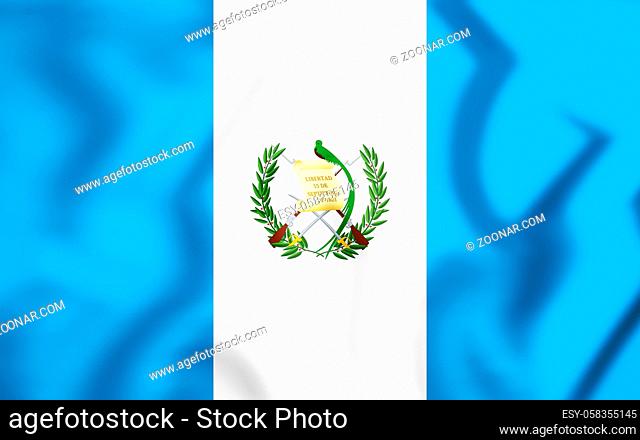3D Flag of the Guatemala. 3D Illustration