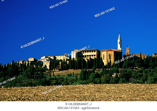 Pienza palace of pope cathedrale town hall tower province Siena Tuscany Italy Palazzo Piccolomini