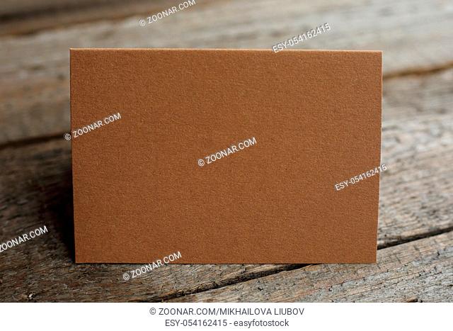 Blank brown paper greeting card with copy space for text