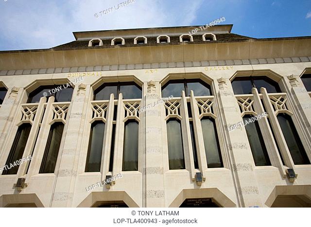 England, London, City of London, Front Elevation of the Guildhall Art Gallery, reopened in 1999 after the original was burned down during an air raid in 1941
