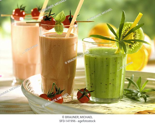 Three Assorted Fruit Smoothies