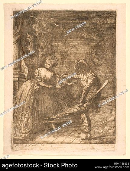 Le Theatre Italien. Artist: Gabriel de Saint-Aubin (French, Paris 1724-1780 Paris); Medium: Etching, before first state; Dimensions: sheet: 6 7/16 x 5 3/16 in