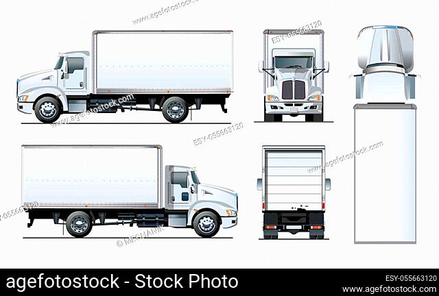 Vector truck template isolated on white for car branding and advertising. Available EPS-10 separated by groups and layers with transparency effects for...