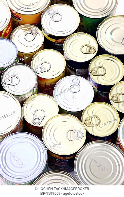 Cans of tinned food