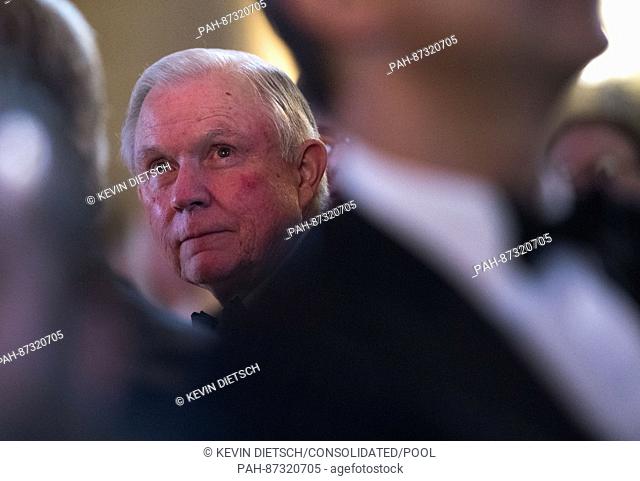 United States Attorney General-designate US Senator Jeff Sessions (Republican of Alabama) attends the Chairman's Global Dinner with President-Elect Donald Trump...