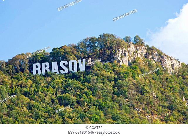 Famous Brasov letters on the hill, Romania