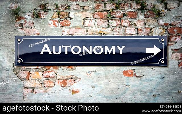Street Sign the Direction Way to Autonomy