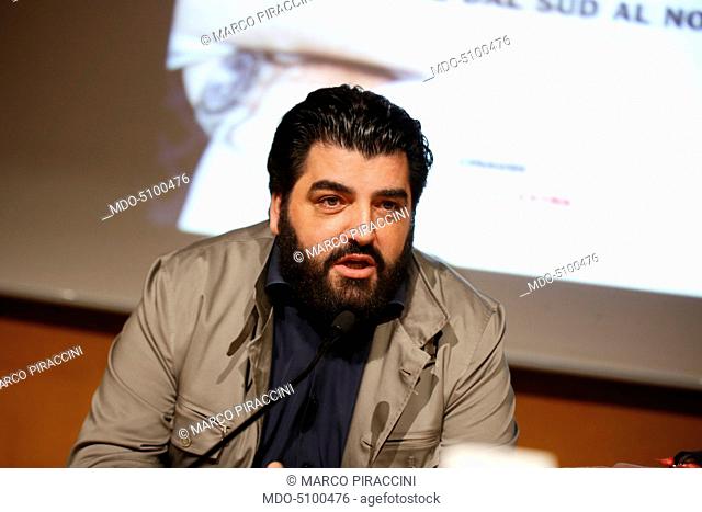 The chef and host of the Italian version of Kitchen Nightmares, Antonino Cannavacciuolo, during his speech at the XXIX International Book Fair in Turin
