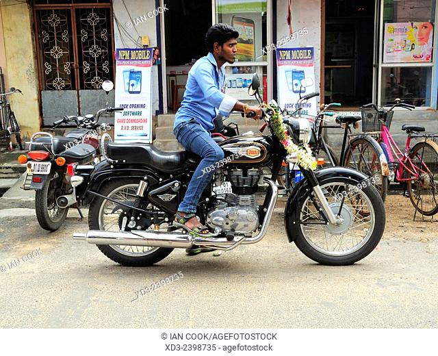 Royal Enfield 350 Bullet motorcycle, Pondicherry (Puducherry), India
